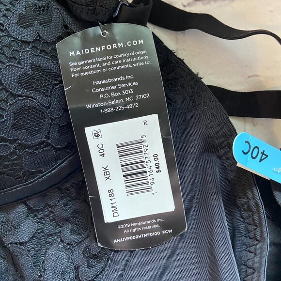 **Maidenform** Wireless Bralette, Convertible 40C Black NWT DM1188 - Picture 4 of 7